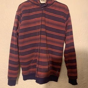 Mens Quicksilver striped zip up hoodie